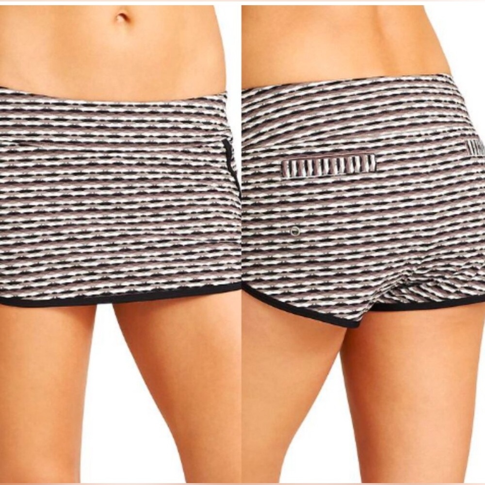Athleta Kata wave line Swim Skort foxtail taupe sz M